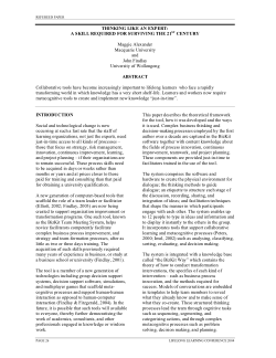 Thinking like an expert : a skill required for surviving the 21st century