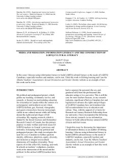 Media and mediation : information literacy and the construction of LGBTQ cultural literacy