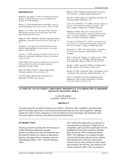 Authentic involvement : preparing preservice teachers for leadership roles in changing times