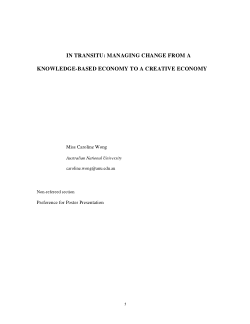 In transitu : managing change from a knowledge-based economy to a creative economy