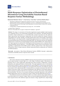 Multi-response optimization of electrothermal micromirror using desirability function-based response surface methodology