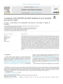 A comparison of the MATCHES and NCEP1 databases for use in Australian east coast low studies
