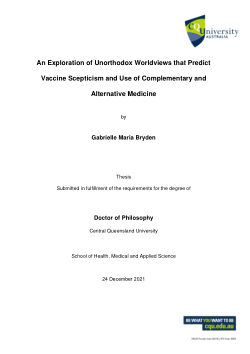 An exploration of unorthodox worldviews that predict vaccine scepticism and use of complementary and alternative medicine
