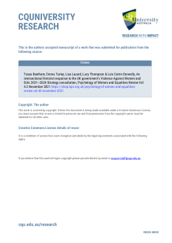 An intersectional feminist response to the UK government’s violence against women and girls 2021–2024 strategy consultation