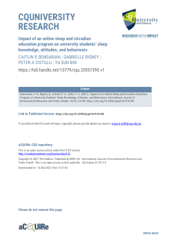 Impact of an online sleep and circadian education program on university students’ sleep knowledge, attitudes, and behaviours