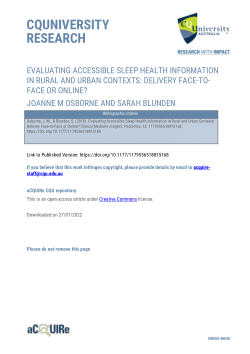 Evaluating accessible sleep health information in rural and urban contexts: Delivery face-to-face or online?