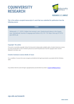 Hidden from women’s ears: Gender-based taboos in the Vaupés area