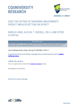 Does the uptake of wagering inducements predict impulse betting on sport?