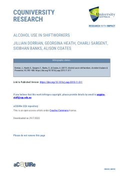 Alcohol use in shiftworkers