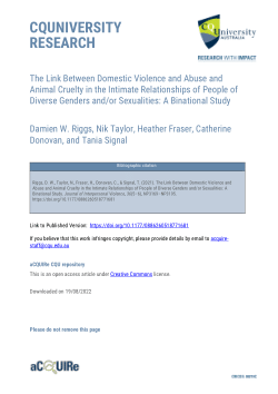 The link between domestic violence and abuse and animal cruelty in the intimate relationships of people of diverse genders and/or sexualities: A binational study