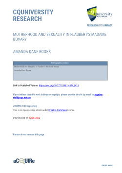 Motherhood And Sexuality In Flaubert S Madame Bovary