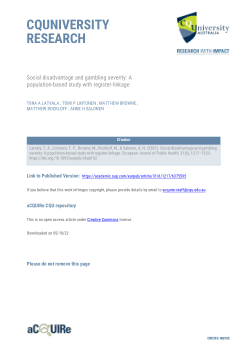 Social disadvantage and gambling severity: A population-based study with register-linkage