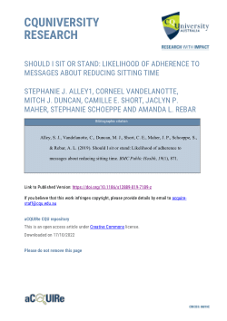 Should I sit or stand: Likelihood of adherence to messages about reducing sitting time