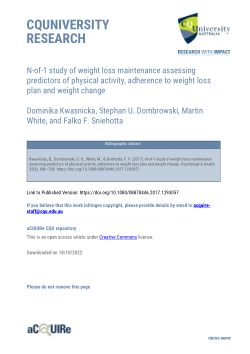 N-of-1 study of weight loss maintenance assessing predictors of physical activity, adherence to weight loss plan and weight change