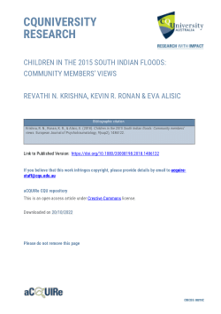 Children in the 2015 South Indian floods: community members' views
