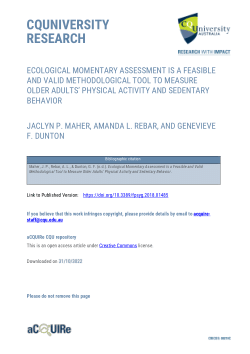 Ecological momentary assessment is a feasible and valid methodological tool to measure older adults' physical activity and sedentary behavior