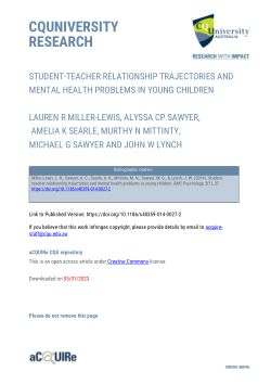 Student-teacher relationship trajectories and mental health problems in young children