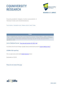 Ensuring academic integrity in online assessments: A literature review and recommendations