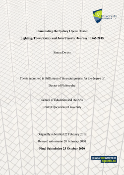 Illuminating the Sydney Opera House: Lighting, theatricality and Jørn Utzon’s ‘Journey’, 1965-2015