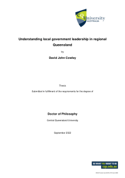 Understanding local government leadership in regional Queensland.