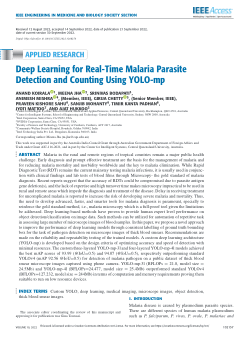 Deep Learning for Real-Time Malaria Parasite Detection and Counting Using YOLO-mp