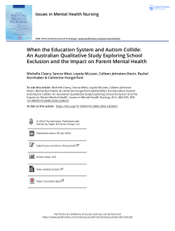 When the education system and autism collide: An Australian qualitative study exploring school exclusion and the impact on parent mental health