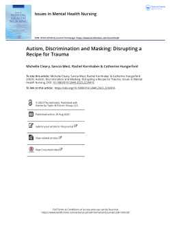 Autism, discrimination and masking: Disrupting a recipe for trauma