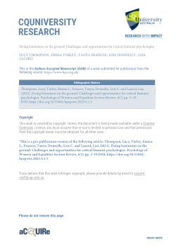 Doing feminisms on the ground: Challenges and opportunities for critical feminist psychologies