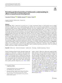 Revisiting gendered parenting of adolescents: understanding its effects on psychosocial development