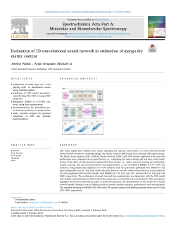 Evaluation of 1D convolutional neural network in estimation of mango dry matter content