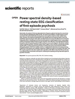 Power spectral density-based resting-state EEG classification of first-episode psychosis