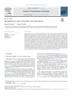 Microplastics in water: Occurrence, fate and removal