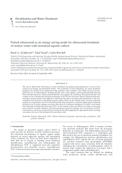 Pulsed ultrasound as an energy saving mode for ultrasound treatment of surface water with terrestrial aquatic carbon