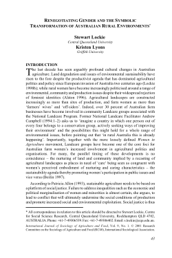 Renegotiating gender and the symbolic transformation of Australian rural environments