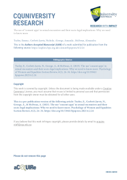 The use of ‘consent apps’ in sexual encounters and their socio-legal implications: Why we need to know more