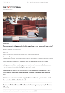 Does Australia need dedicated sexual assault courts?