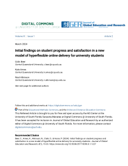 Initial findings on student progress and satisfaction in a new model of hyperflexible online delivery for university students