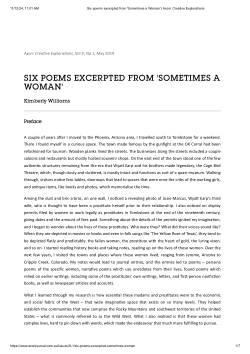Six poems excerpted from 'sometimes a woman'