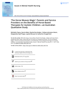 ‘The horse weaves magic’: Parents and service providers on the benefits of horse-based therapies for autistic children—An Australian qualitative study