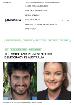The Voice and representative democracy in Australia