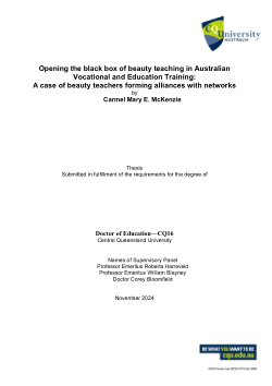 Opening the black box of beauty teaching in Australian Vocational and Education Training: A case of beauty teachers forming alliances with networks