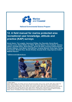 A field manual for marine protected area recreational user knowledge, attitude and practice (KAP) surveys.