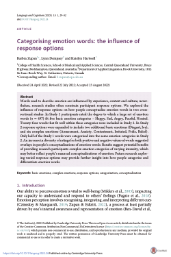 Categorising emotion words: The influence of response options