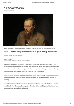 How Dostoevsky overcame his gambling addiction
