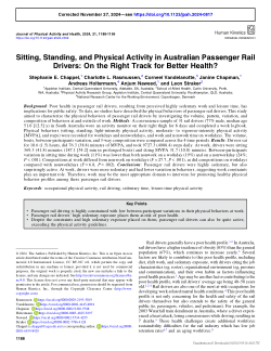 Sitting, standing, and physical activity in Australian passenger rail drivers: On the right track for better health?