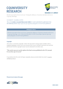 Emotion perception from vocal cues: Testing the influence of emotion intensity and sex on in-group advantage