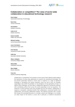 Collaboration or competition? The value of sector-wide collaboration in educational technology research