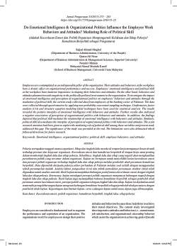 Do emotional intelligence & organizational politics influence the employee work behaviors and attitudes? Mediating role of political skill