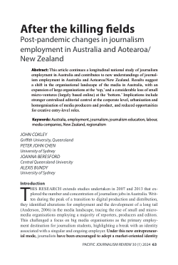 After the killing fields: Post-pandemic changes in journalism employment in Australia and Aotearoa New Zealand