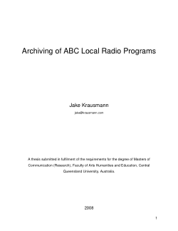 Archiving of ABC local radio programs